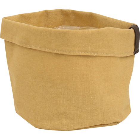Sac à Plantes Ocre D12, Pot en Textile Durable et Respirant pour Intérieur, Ø 12 cm - PANGIVO