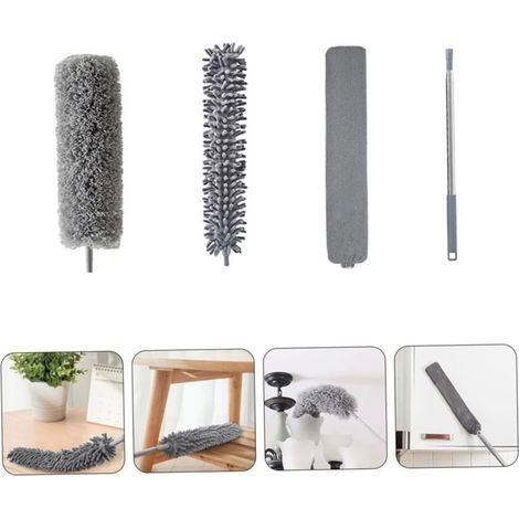TRADE SHOP - Kit 3in1 Spolverino Con Asta Estensibile Pieghevoli Riutilizzabili Per Ventilatori Mobili - (1/5)