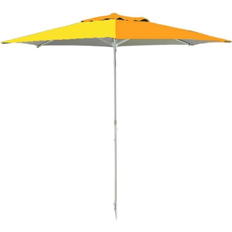 Ombrellone Antivento da Spiaggia 220 cm con Camino Struttura in Ferro Arancione e Giallo - Dr. C (1/5)