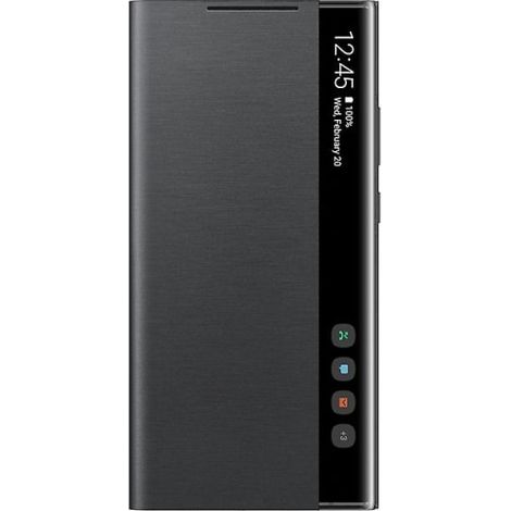 Coque Samsung Galaxy Note 20 / Note20 Ultra 5G avec écran LED S-View, étui rabattable compatible Smart View, protection magnétique, finition noire, visionneur d'appels sans ouvrir