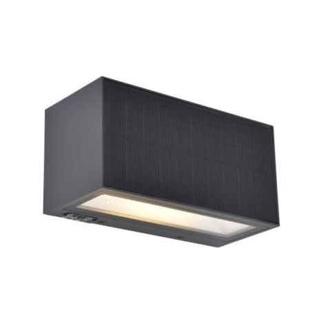 Lámpara de pared exterior híbrida Inka gris con sensor PIR LED de 9W y 3000K, IP44. (1/5)