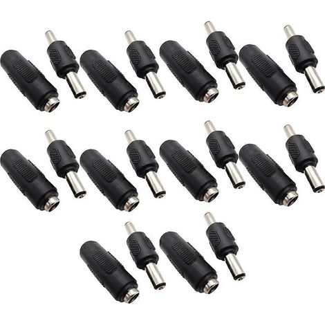 Adaptateur de montage sur panneau pour caméra de vidéosurveillance : prise jack CC mâle-mâle 5,5 mm x 2,1 mm et connecteur femelle-femelle. (1/5)