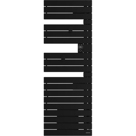 ATLANTIC - Sèche-serviettes connecté Nefertiti mât à gauche 500W noir - 850019