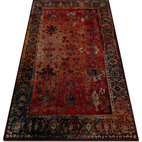 Tappeto di lana POLONIA BODRUM Ornamento, cadre rubino red 200x300 cm