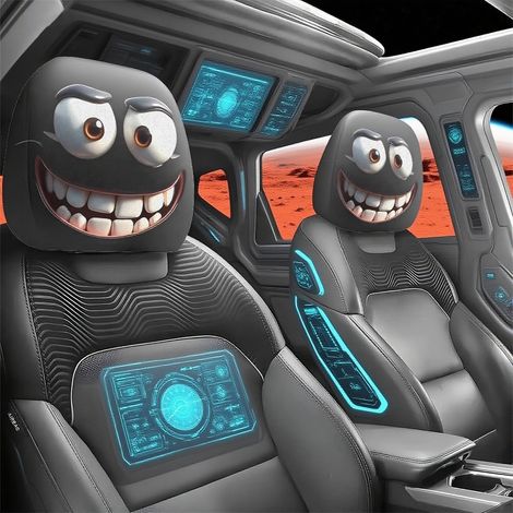 Fundas para reposacabezas de Halloween: protector de 25 cm para coche, decoración interior transpirable con función de ajuste, funda para reposacabezas de coche. (1/5)