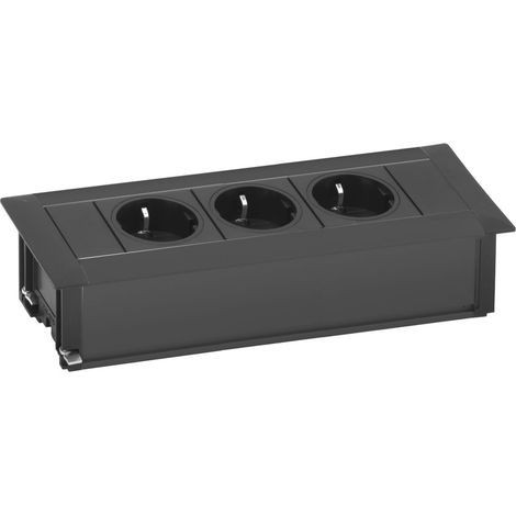Evoline Frame-Dock Einbau Steckdosenleiste 3-fach Schukosteckdose schwarz (1/5)