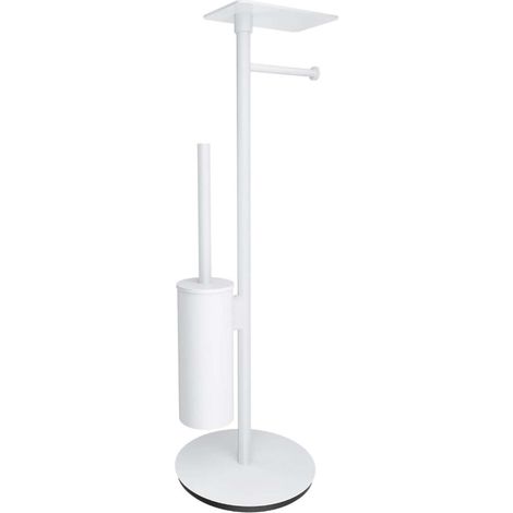 OMNIRES Modern Project - Toilettenpapier- und Toilettenbürstenhalter mit Ablage, mattweiß MP60820WM (1/5)