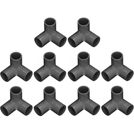JSSEVN-Connecteurs de Tuyauterie en PVC, Kit de 10 Raccords 3 Voies, 20 mm, Noir, pour Cadre de Serre (1/5)