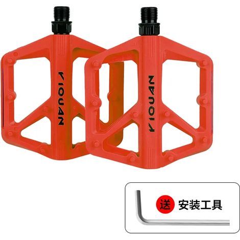 Pédales de vélo en nylon à roulements, 9/16", antidérapantes, plates et légères, pour BMX, vélo de route, VTT et vélo électrique. (1/5)