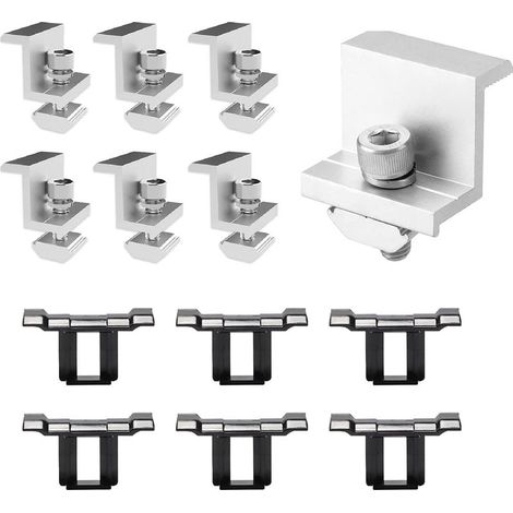 6 Pièces Kit de Support de Panneau Solaire 30mm,Support de Panneau Solaire,Rail Panneau Solaire,Système de Fixation Solaire Suppor pour Camping-Cars Caravanes Yacht (1/5)