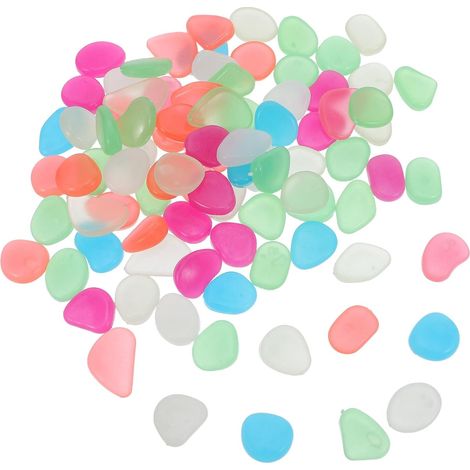 Galets Phosphorescents en Résine 200 Pcs 220 G Couleurs Assorties Pierres Lumineuses pour Jardin Allée Décoration Extérieure Aquarium Aménage Paysager Décor Féerique (1/5)