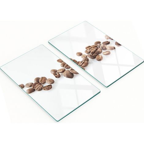 Set aus zwei dekorativen Glas-Küchenbrettern in Kaffeebohnenform, 2 x 30 x 52 cm (1/5)