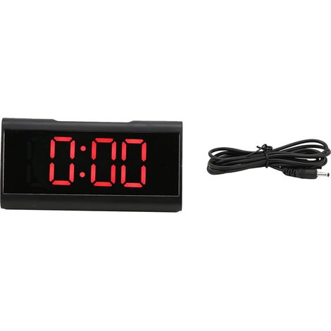 Réveil numérique, Horloge Miroir LED numérique muet Lumineux Noir avec câble USB, Horloge de Chevet et de Bureau pour Enfants Adultes Chambre Bureau Maison école (Rouge) (1/5)