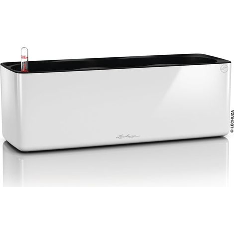 LECHUZA® Pflanzgefäße CUBE Glossy Triple Weiß hochglänzend (1/5)