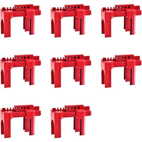 Verstellbare Verriegelungsvorrichtung für 8X-Kugelhähne, kleine Ausführung, für Rohre mit einem Außendurchmesser von 1/2 bis 2-1/2 Zoll, rot (1/5)