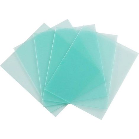 Lot de 10 verres de casque de soudage, plaque en plastique résistant aux hautes températures, plaque de protection transparente de rechange pour soudure de la feuille de protection extérieure ou (1/5)