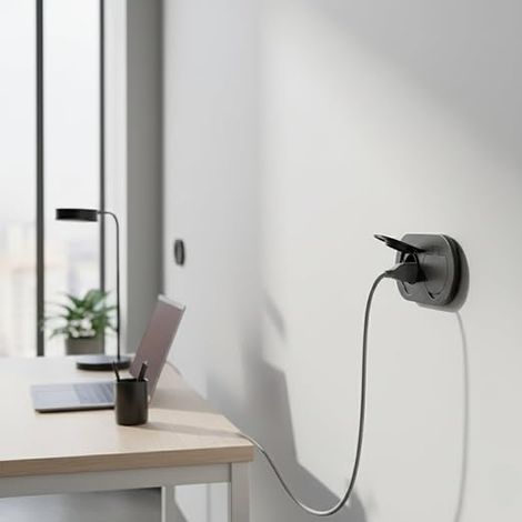Waterproof Double Outdoor Recessed Socket Socket Block Work Surface and Wall Double Electrical Socket with Protective Flap 3680 W Type E (Black) (1/4)