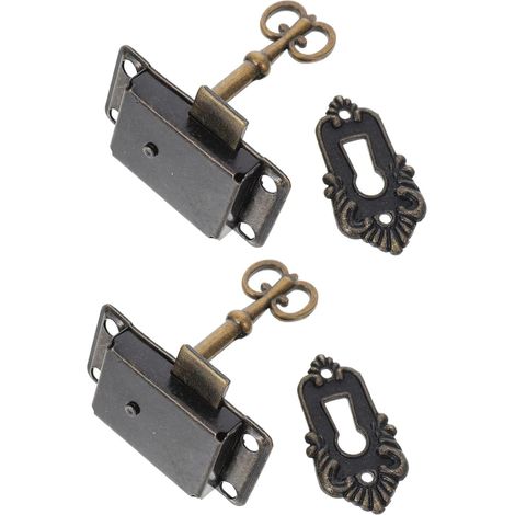 Clé de verrouillage de tiroir Kisangel classique antique en 2 pièces p (1/5)