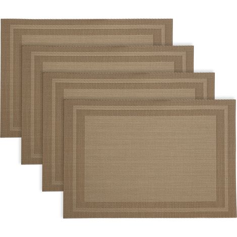 Placemat - PVC Isolant Anti-dérapant - 45 x 30 cm - Résistant à la Chaleur et Facile à Nettoyer - Pour Cuisine Salle à Manger Bureau Hôtel - Lot de 4 (1/5)