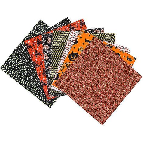 Lot de 5 morceaux de tissu en coton pour décorations d'Halloween