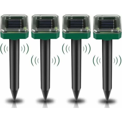 Repellente per talpe solare ad ultrasuoni, 4 confezioni Repellente per talpe solare, Repellente per topi impermeabile IP65 per esterni per gopher, serpenti, talpe, scarafaggi H285 (1/5)
