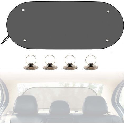 Pare Soleil Voiture Arrière 100 X 50 cm, Protection Solaire pour Pare-Brise Arrière avec 4 Ventouses, Protection UV, pour Vitre Arrière Compatible avec Berlines, SUV et Fourgonnettes (1/5)