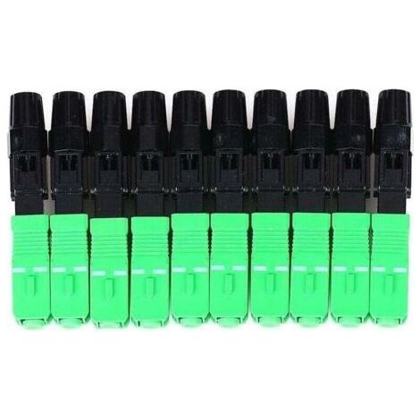 Lot de 10 connecteurs rapides fibre optique SC APC, connecteur optique monomode, connexion FTTH sans outil (1/4)