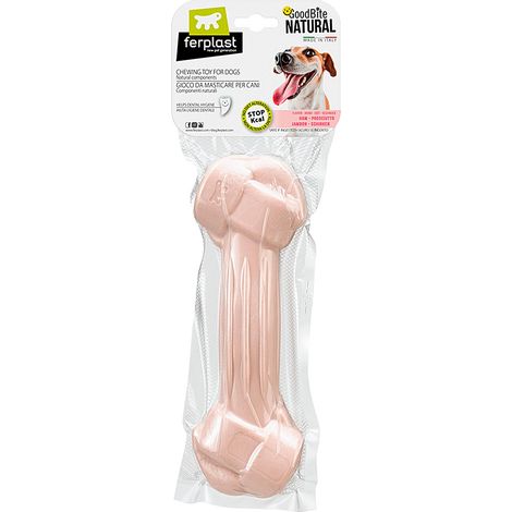 Ferplast GOODBITE NATURAL HAM BONE  Gioco da masticare per cani al sapore di prosciutto - 6 misure. Variante XXL - Misure: 24.5 x 8 x h 3.8 cm - (1/2)