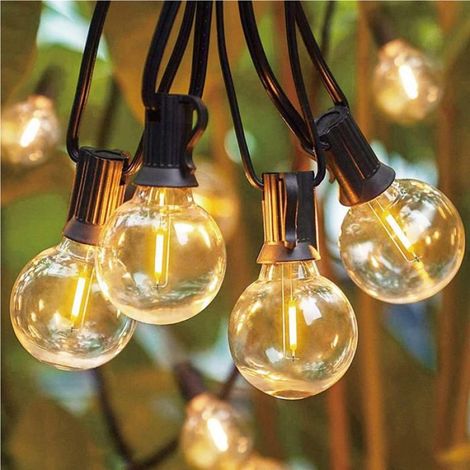 60 Pièces Séries G40 LED Ampoules de Rechange E12 Culot à Vis Incassable LED Globe Ampoules pour Guirlandes Solaires Chaudes (1/5)