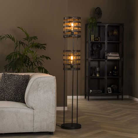 Industrial Floor Lamp Metal Blinds 2L (1/5)