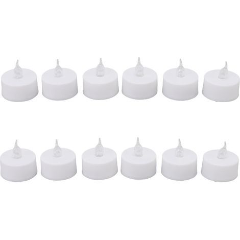 12 pièces sans flamme LED bougies chauffe-plat bougies avec couleur mèche transparente Halloween vacances salle de fête Ambinece accessoires (1/5)