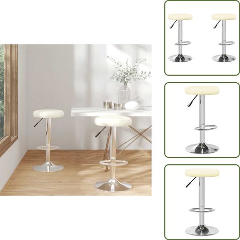 Tabourets de bar lot de 2 crème similicuir - Tabouret De Bar - Tabourets De Bar - Tabouret De Pub - Tabourets De Bar (1/5)