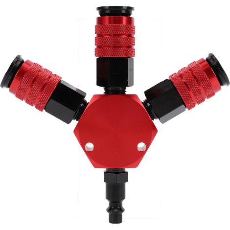 Répartiteur de raccord de connexion de collecteur d'air à 3 voies NPT de 1/4 pouces pour outils pneumatiques de compresseur (1/5)