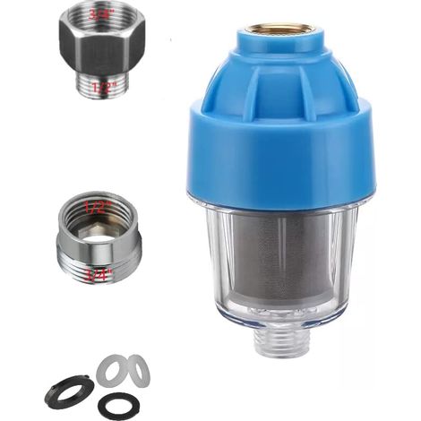 Filtre antisable rouille cailloux charge lave-linge lave-vaisselle eau pompe adaptateurs 3/4" 1/2 robinet puits sédiments impuretés pompes cartouches remplaçables 40 microns universel préfiltre (1/5)
