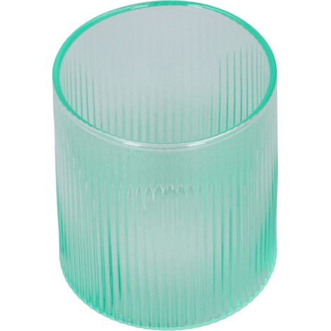Japanisches Klarglas mit vertikalen Farbverlaufsmustern, kreativer INS-Becher, für Kaffee, Milch, Saft, Tee, Wasser, aufrecht stehendes, gestreiftes Glas, handgefertigt, grün (1/5)