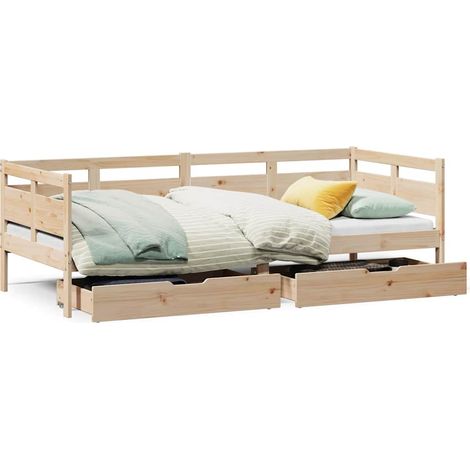 Maison Exclusive - Tagesbett mit Schubladen 90x190 cm Massivholz