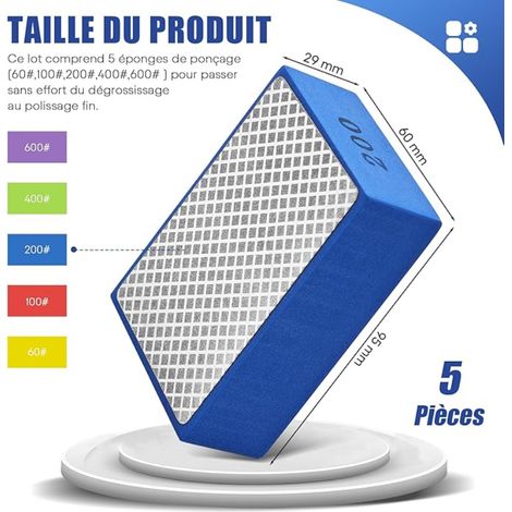 Tampon Pour Ponçage Lot De 4 Tampons De Ponçage En éponge - 120 Mm, 8