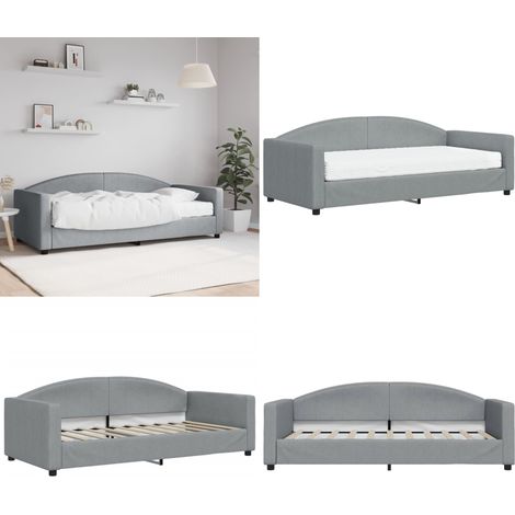 vidaXL Tagesbett mit Matratze Hellgrau 90x190 cm Stoff (1/5)