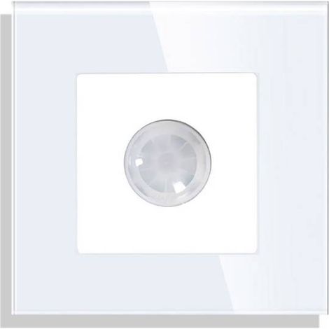 Interruptor Detector de Movimiento IR KOOB frontal cristal blanco (1/4)