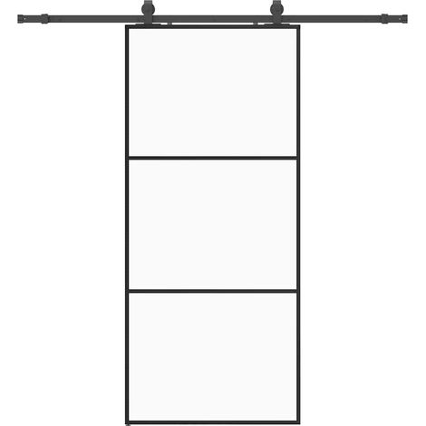 Maison Exclusive - Schiebetür mit Beschlag Schwarz 90x205 cm ESG-
