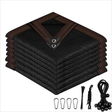 (Noir, avec cordon élastique, 2x3M) Toile d'ombrage perforée pour jardin, adaptée aux patios, jardins, pergolas et serres. (1/5)