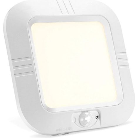 Plafonnier intérieur/extérieur - Plafonnier LED - 180 lm - Détecteur de mouvement - Lumière naturelle - Fonctionne sur piles - Convient pour dressing, couloir, cave