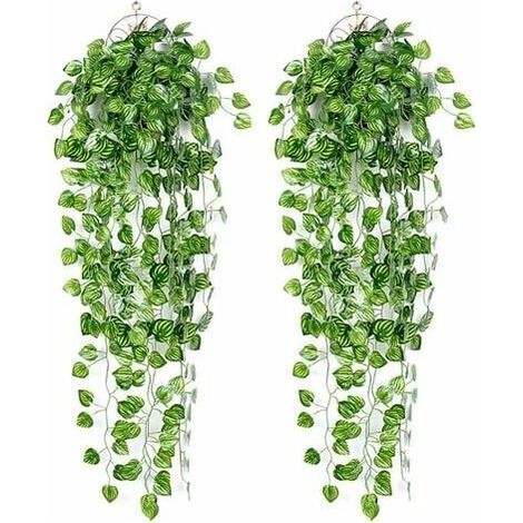 Artificial Plants Artificial Ivy Plants Garland Vine 2 Pcs Fake Ivy Garland Decoration for Celebration Wedding Kitchen Garden Office (Watermelon) (1/5)
