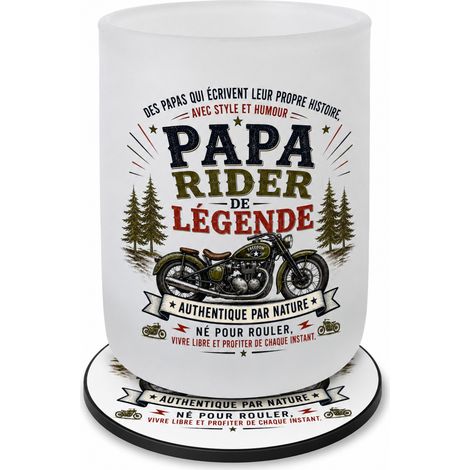 Verre Papa Rider de Légende avec Sous-Verre Assorti 280 ml (1/4)