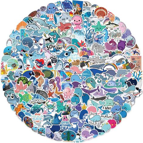 200 bunte und niedliche Vinyl-Aufkleber für Wasserflaschen, Computer, Skateboards, Handys und Laptops. Wasserfeste und süße Aufkleber, auch Tieraufkleber für kleine Kinder. (1/4)