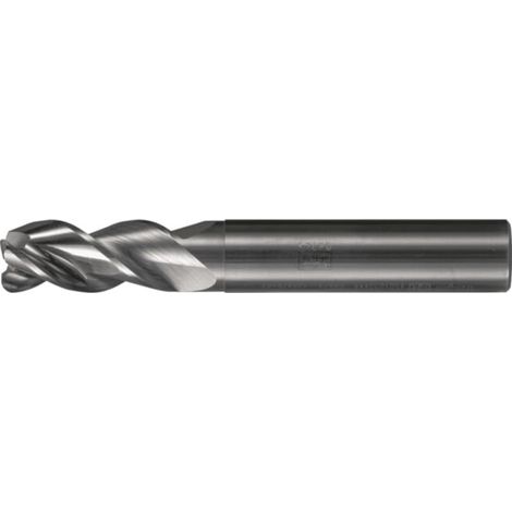PFERD TOOLS Fraise VHM Ø16 mm, 3 dents, 2xDC, rayon 2 mm, non revêtue, tige HA, Performance Aluminium