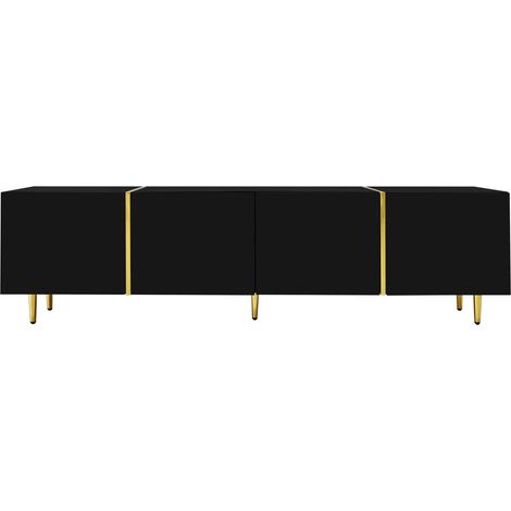 Set de meubles moderne en acajoué noir, avec un placard pour télévision et une table de chevet. (1/5)