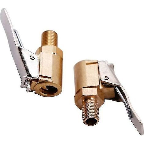 Adattatore per valvola pneumatici auto in 2 pezzi, ugello pompa da 8 mm, clip di fissaggio per valvola di gonfiaggio in ottone, connettore per pneumatici di auto o camion Qyroadwolf (1/5)