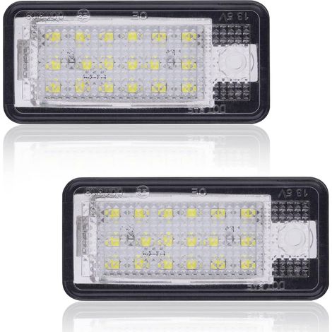 Feu De Plaque D Immatriculation - LED 12 V 6000 K - Pour Voitures Audi A3 A4 A6 A8 Q7 RS4 RS6 - 2 Pièces (1/5)