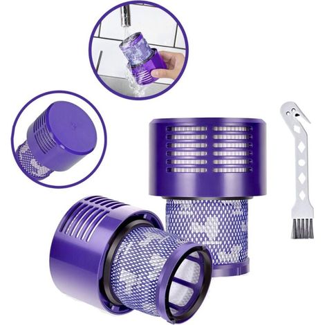 2 Pack Filtre pour Dyson V10 SV12 Series,Motorhead Aspirateur sans Fil Remplacer DY-969082-01,V10 Filtre Compatible pour Dyson Cyclone V10 Absolute, Animal, Total Clean--